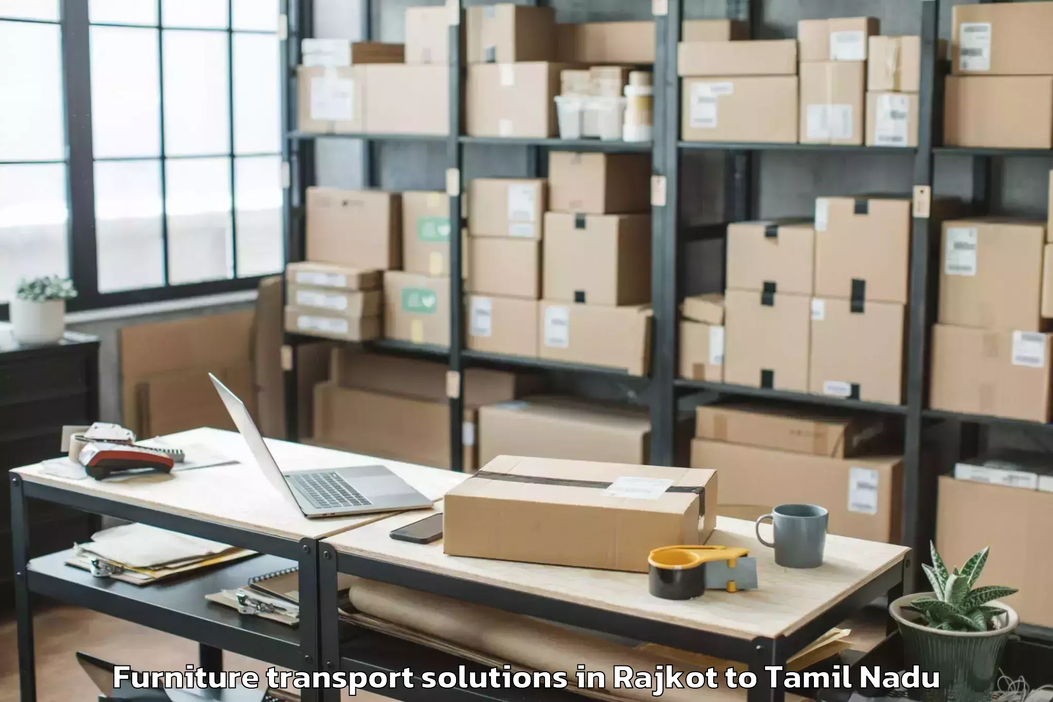 Affordable Rajkot to Kattivakkam Furniture Transport Solutions